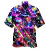 2023 Men's Hawaiian Shirts Party Beer Harajuku Oversized Shirt Fashion Printed Short-sleeved Beach Top Tee Clothing Camisa 5
