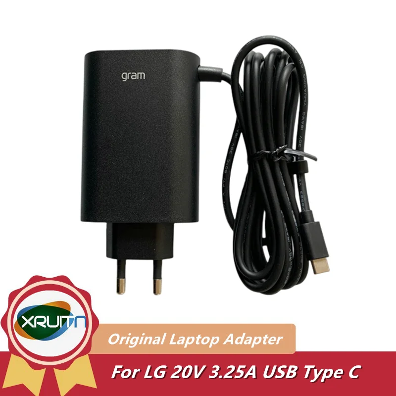 Adaptador ac Portátil para lg Carregador de Energia Rápido Genuíno 65w Usb tipo c 20v 3.25a 15z970 17z90q 16z95pd Adt65fsu-d03-epk