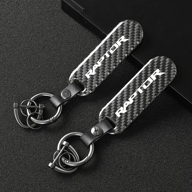 Custom Carbon Fiber Car Key Holder For Ford RAPTOR F150 F 150 keychain