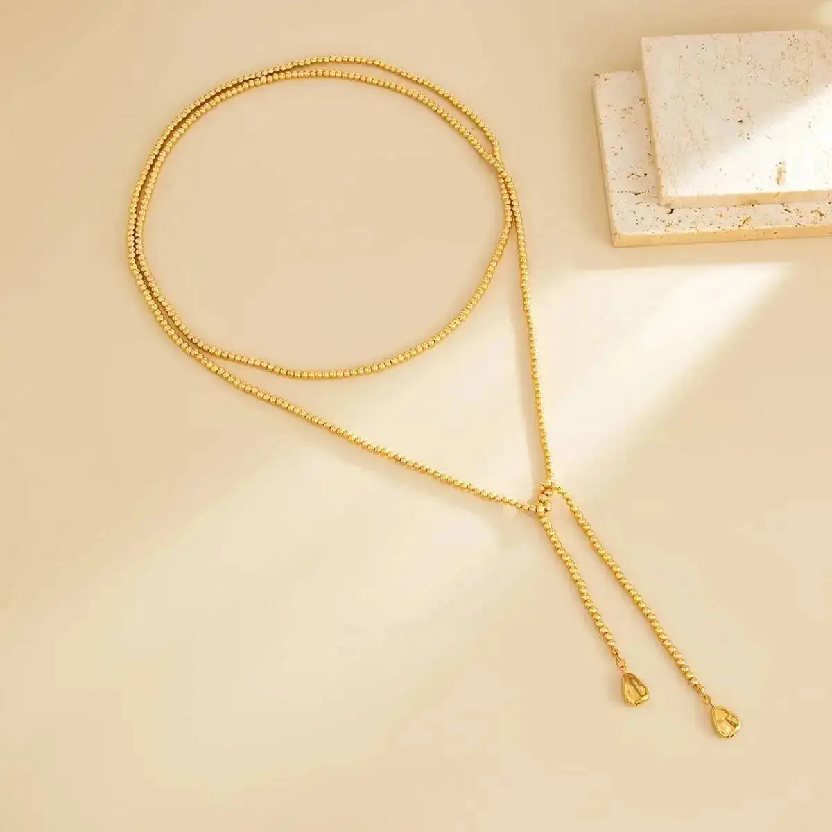 KunJoe Vintage Gold Farbe Liebe Herz Anhänger Halskette Frauen Trendy Perlen Kette Lange Halskette Pullover Kette Partei Schmuck Geschenke – Detail 10