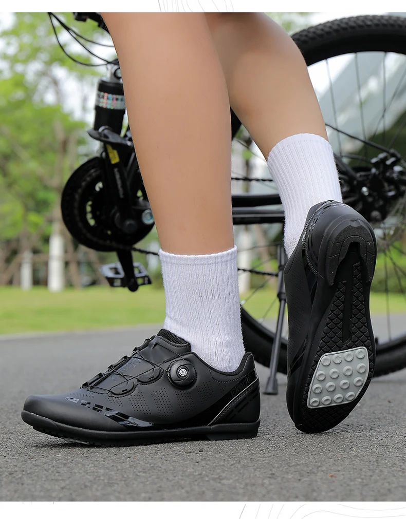 Herren Damen Mountain Flat Bicycle Sneakers Rennradschuhe Flache Gummiboden Cyclocross Fahrradschuhe Fahrradschuhe – Detail 4