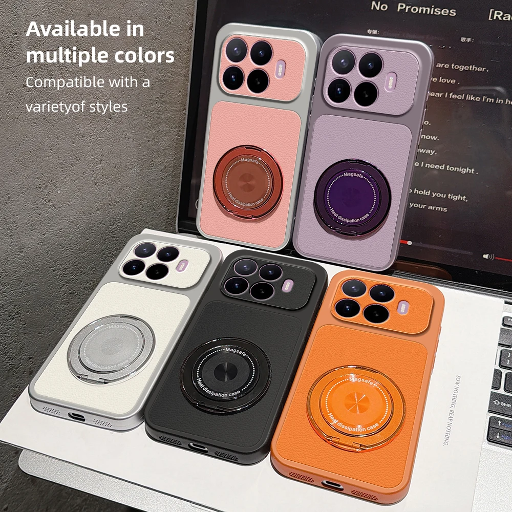 Luxury Leather Matte Magnetic Kickstand Phone Case