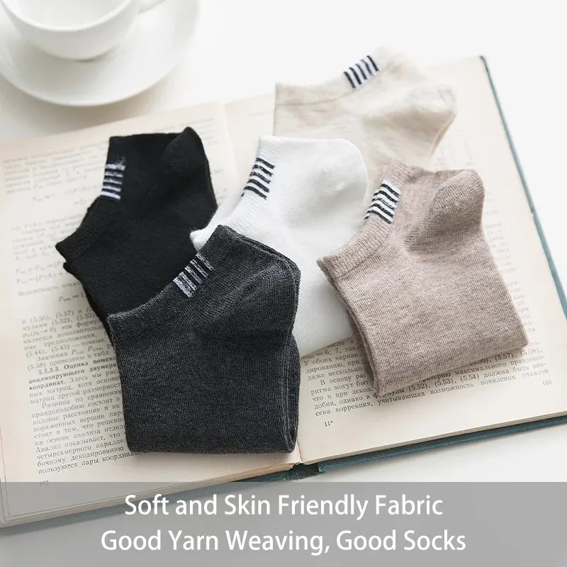 Spring and Summer Men's and Women's Four-season Simple Fashionable Comfortable Sports Striped Socks 5 Pairs sports striped socks