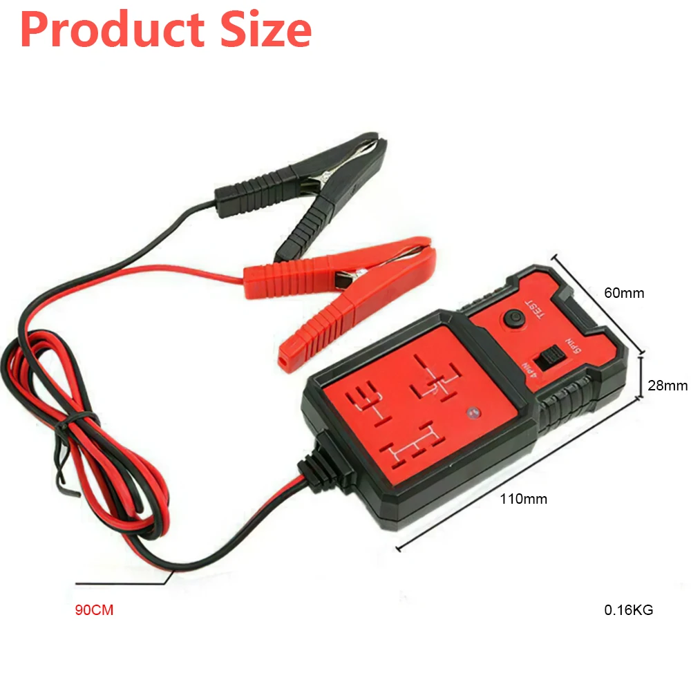 12V Universal Automobile Relay Detector Tester Four-pin Five-pin Relay Diagnostic Tools