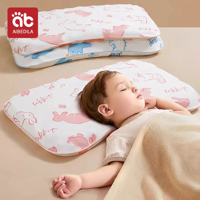 Baby Silicone Pillow To Help Sleep And Protect The Neck High Elastic Soft Porosity 0-6 Years Washable Pillows Bedding