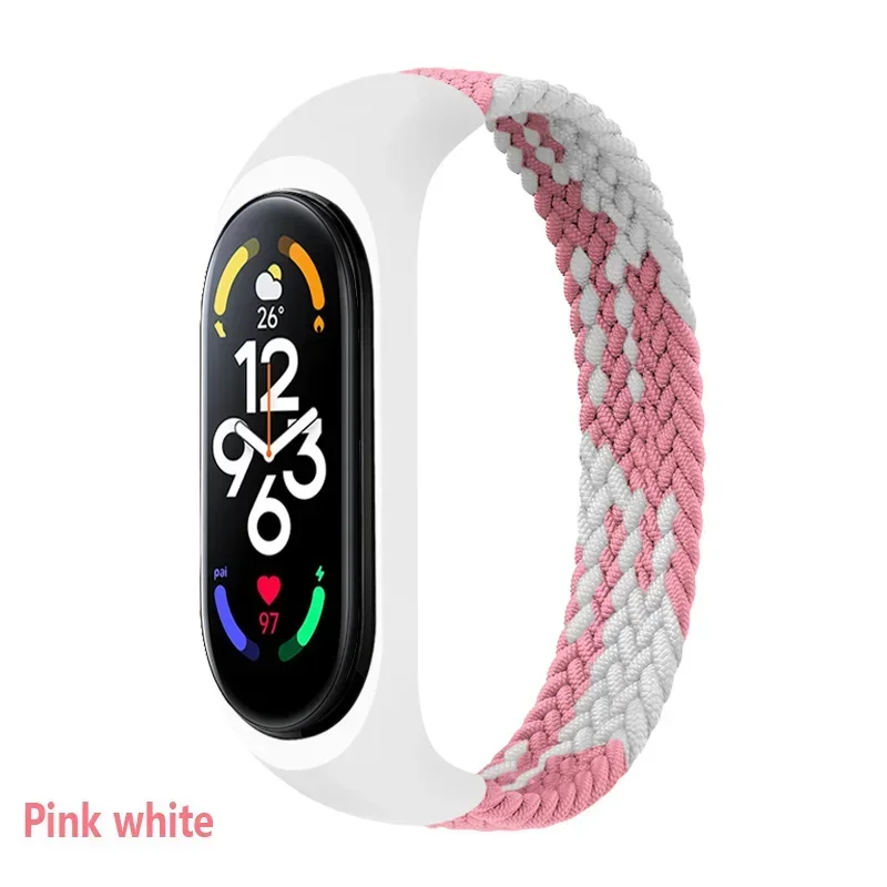 Nylon Braided Solo Loop Strap Bracelet for Fitness Tracker Wristbands