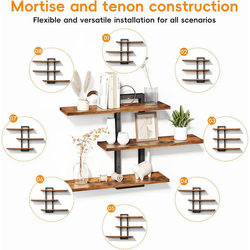 Modern Matte Black Floating Shelf 3