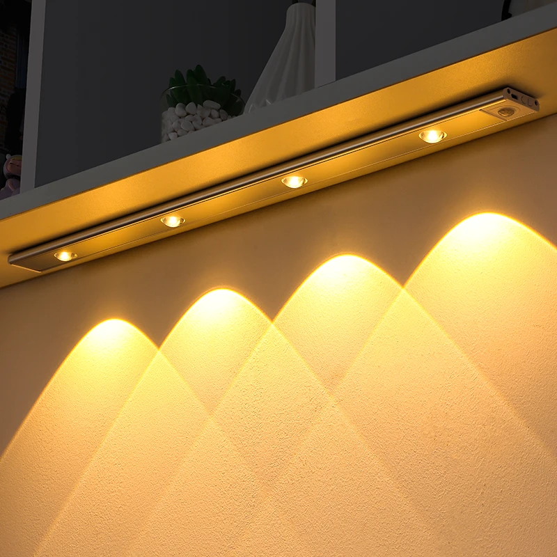 New Led Night Light 20cm/30cm/40cm Led Lights Usb Rechargeable Motion  Sensor For Kitchen Wardrobe Cabinet Lighting Aluminum Led - Night Lights -  AliExpress