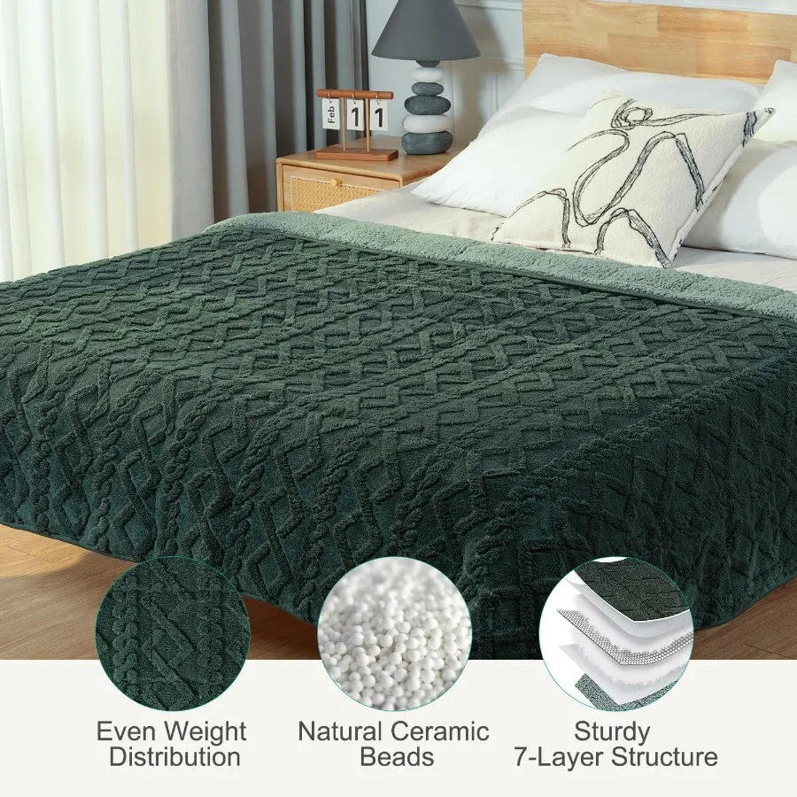 Sherpa Fleece Adult Weighted Blanket Ideal for Sleep and Relaxation 20 lbs DualSided Soft Fuzzy Heavy Blanket Perfect for Couch