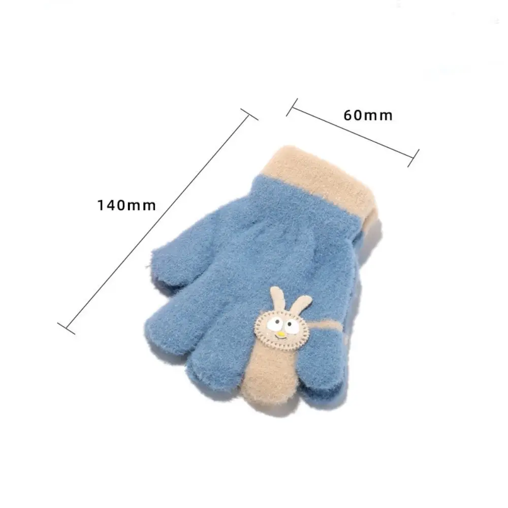 High Quality Cute Winter Gloves Warm Unisex Rabbit Gloves Five Finger Gloves for 2-6 Years Old Boys and Girls