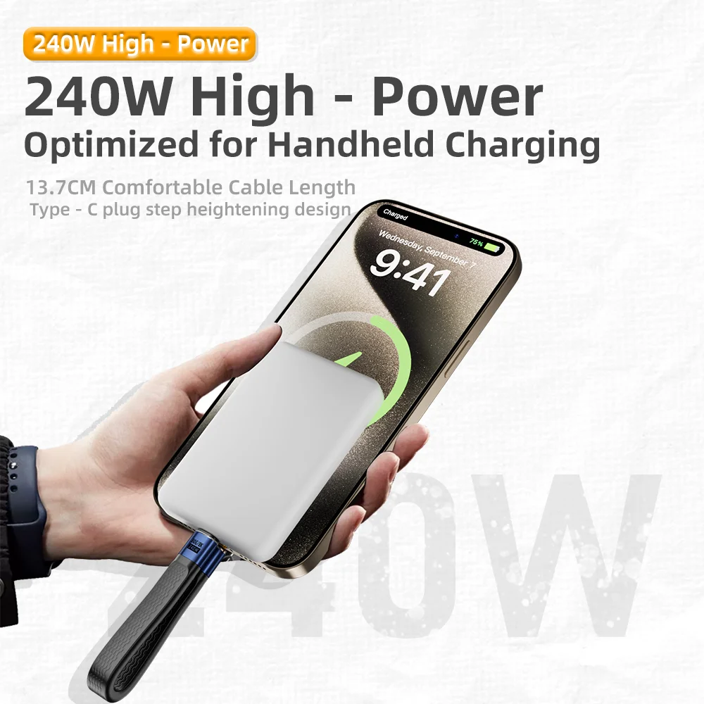 240W 40Gbps USB4 짧은 USB C to USB C 케이블 고속 충전 타입 C 데이터 전송 8K 데이터 충전 연장 케이블 키체인 케이블