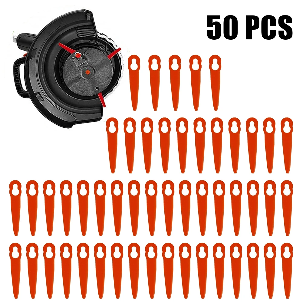 50pcs Plastic Replacement Blades Spare Knives For Stihl Fsa 45 Fsa 57 Grass Trimmer Lawn Mower