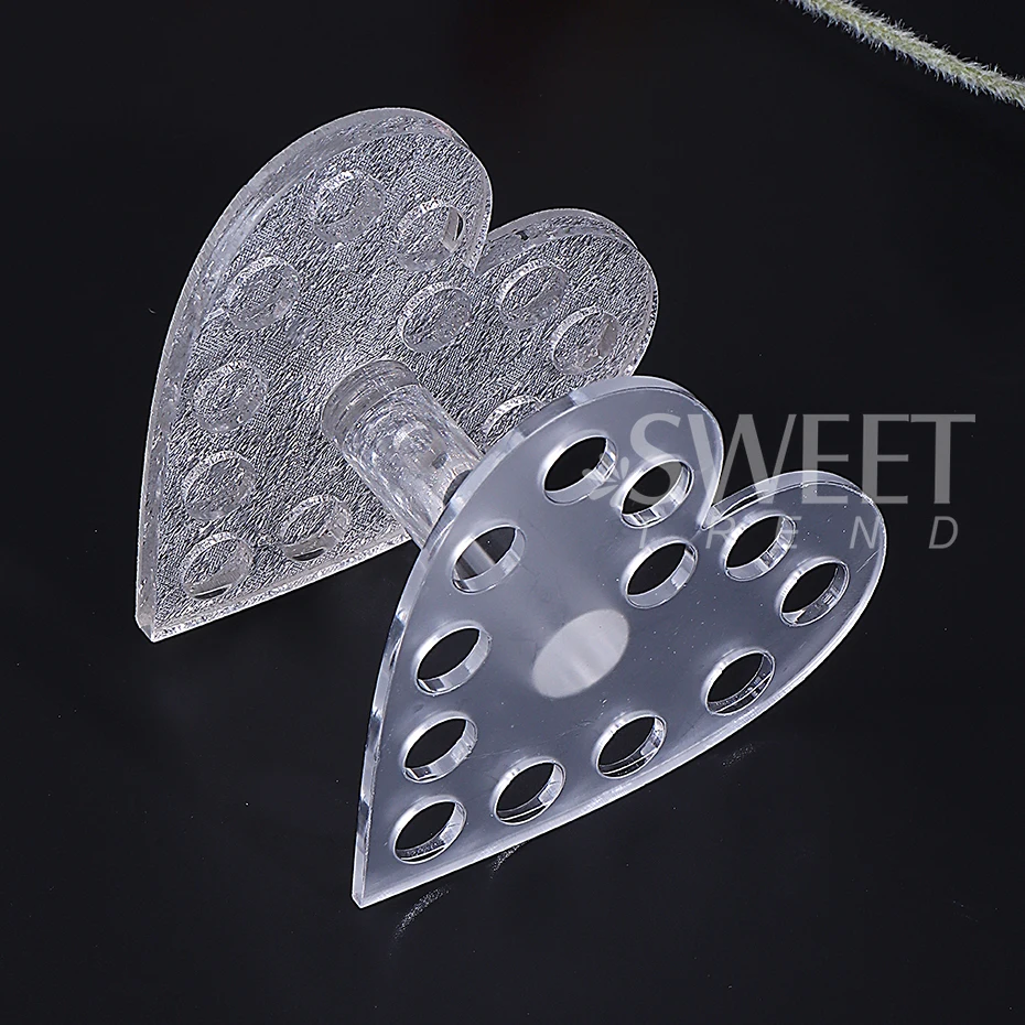 Nail Polish Brush Pen Holder Heart-shaped UV Gel Painting Pen Holder Display Stand Organizer Shelf Manicure Accessories Tools