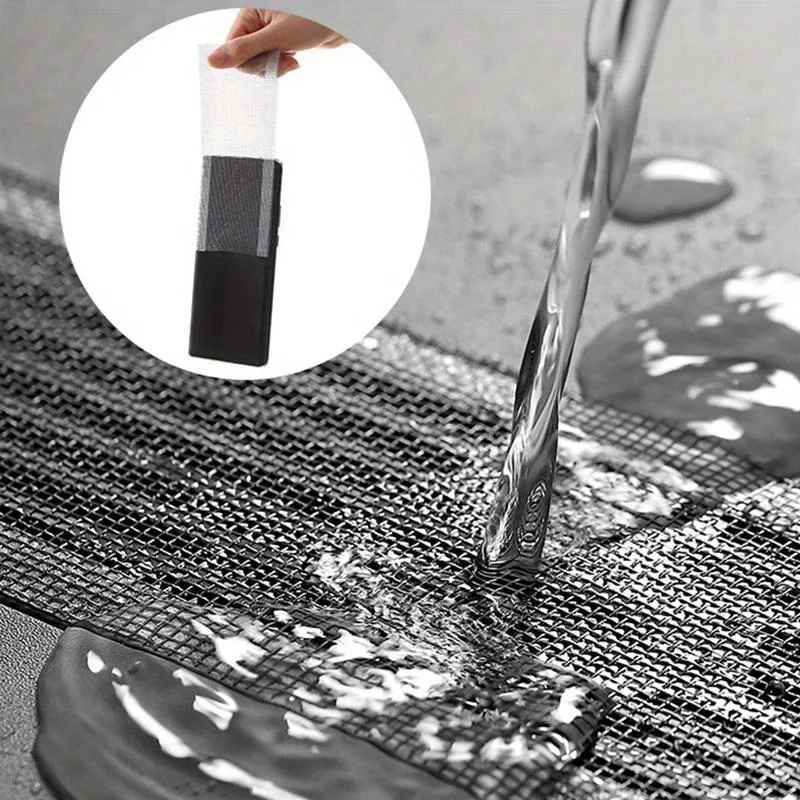 Disposable Shower Drain Hair Catcher Cutable Mesh Shower Drain Cover Stickers for Linear DIY Floor Screen