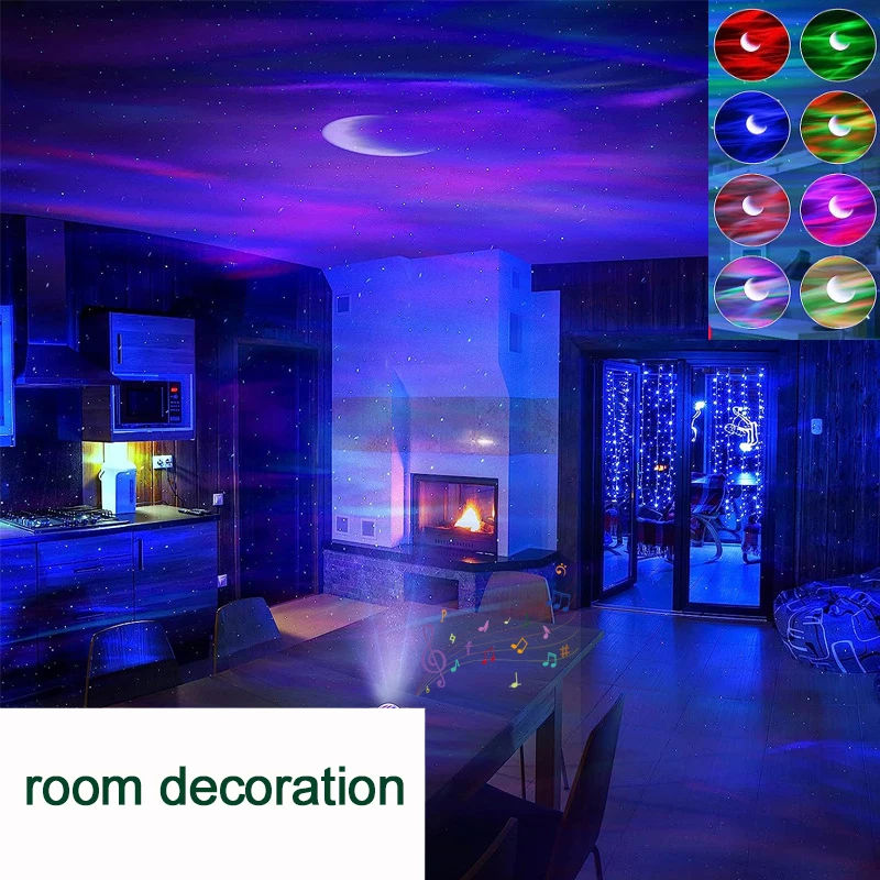 

Aurora Projector Star Lights Laser Galaxy Starry Sky Ocean Wave Night Light Colorful Nebula Moon Lamp Bedroom Decoration Gifts