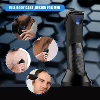 Body Hair Trimmer for Men Electric Groin Hair Trimmer Rechargeable Ball Shaver Groomer Replaceable Ceramic Blade Heads Waterp 2