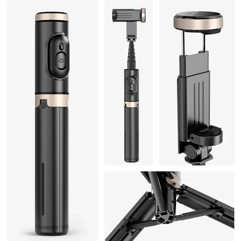 Bluetooth Selfie Stick Foldable Wireless Tripod with Bluetooth Shutter Monopod Live Photograph for Smartphone