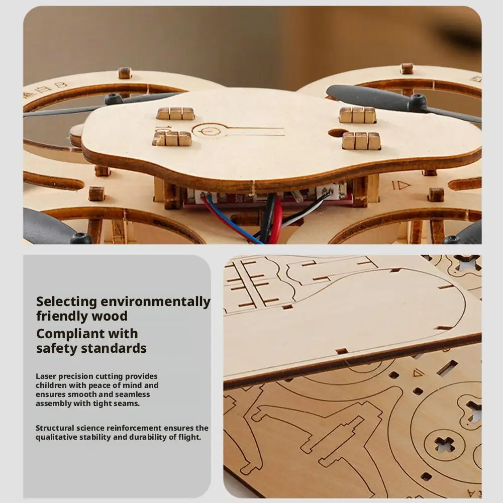 DIY 드론 나무 RC 비행기 미니 드론 장난감 원격 조종 헬리콥터 RC 모델 제작 쿼드콥터 어린이 장난감 크리스마스 선물 게임