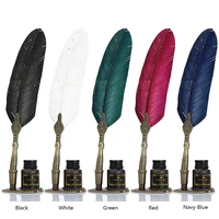 Ручка для рисования в стиле ретро с перьями и 2-мя наконечниками, перо, канцелярские принадлежности для письма — изображение 2