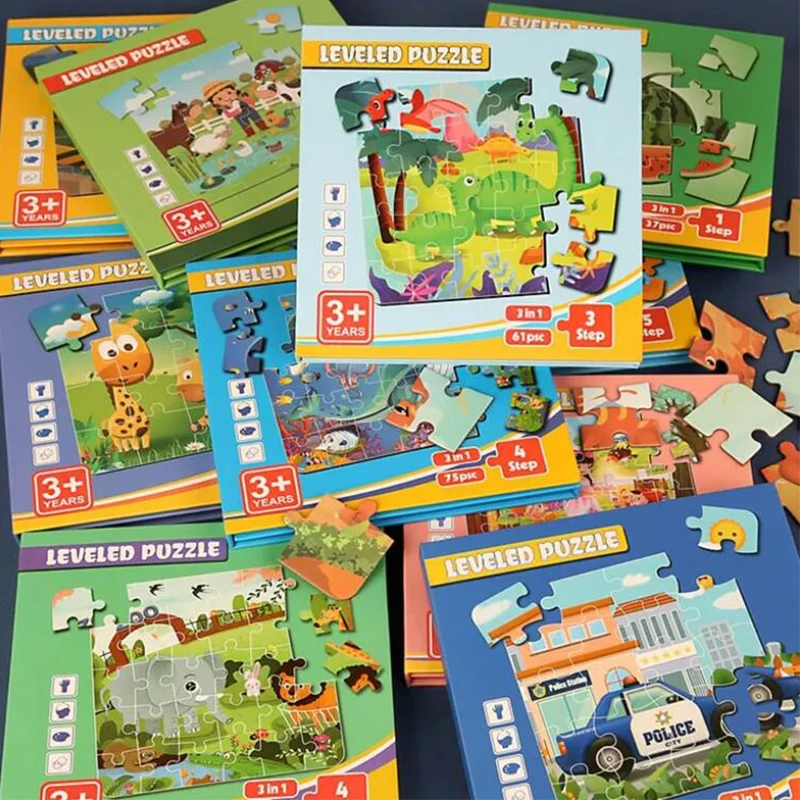 Montessori Foldable Magnetic Puzzle for Boy Girl Animal Travel Puzzles Book Wooden Magnet Jigsaw Puzzle Educational Toys 3 4 5 Y