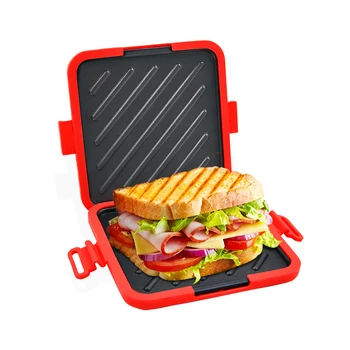 Microwave Sandwich Maker Pan – Quick, Crispy Toast Baking Tray, Non-Stick, Food-Grade Iron, Ideal for BBQ, Sausages, Chicken Win 1