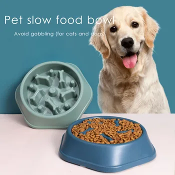 Pet Slow Feeder Dog Bowls Dishes Bloat Stop Puppy Food Water Bowl for Dog Cat Non Slip Slow Eating Puzzle Maze Fun Feeding Bowl 2
