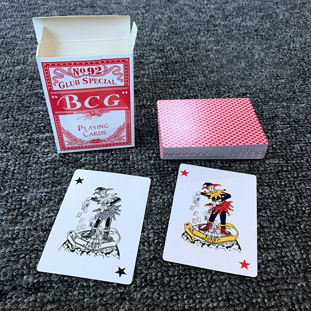 Casino Poker Magic Playing Card 52 + 2 Joker Deck Plastic Coat Coated Playing Cards Game 63*88mm Paper