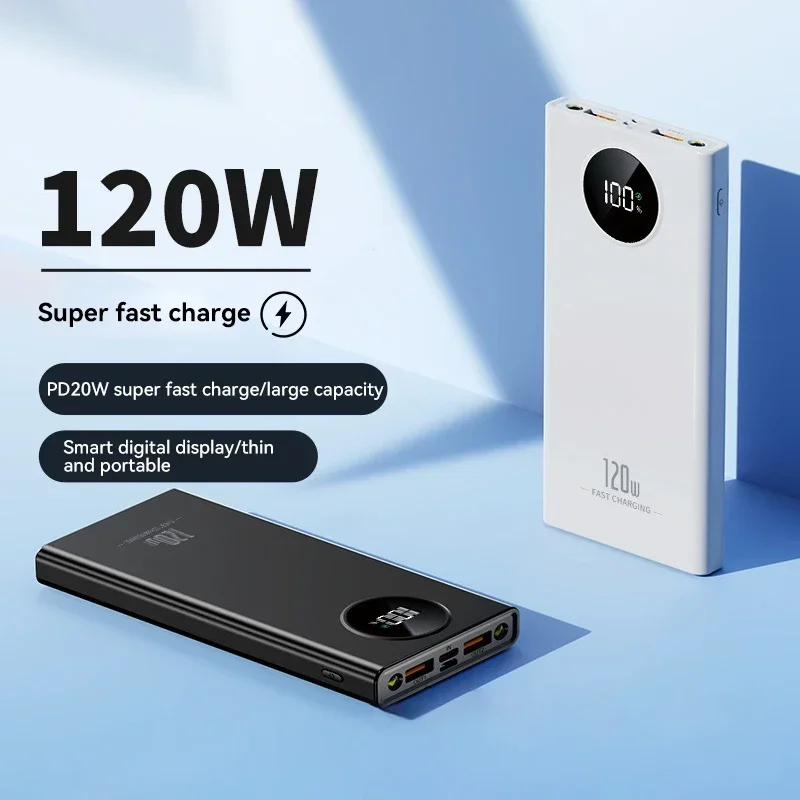 120W Power Bank Super Fast Charging 80000mah Ultralarge Capacity Mobile Power External Battery Iphone Xiaomi Samsung