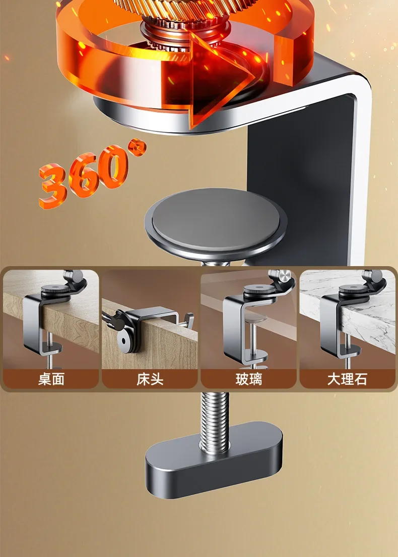 3 Braço Mesa Riser, 360 Rotação, VESA