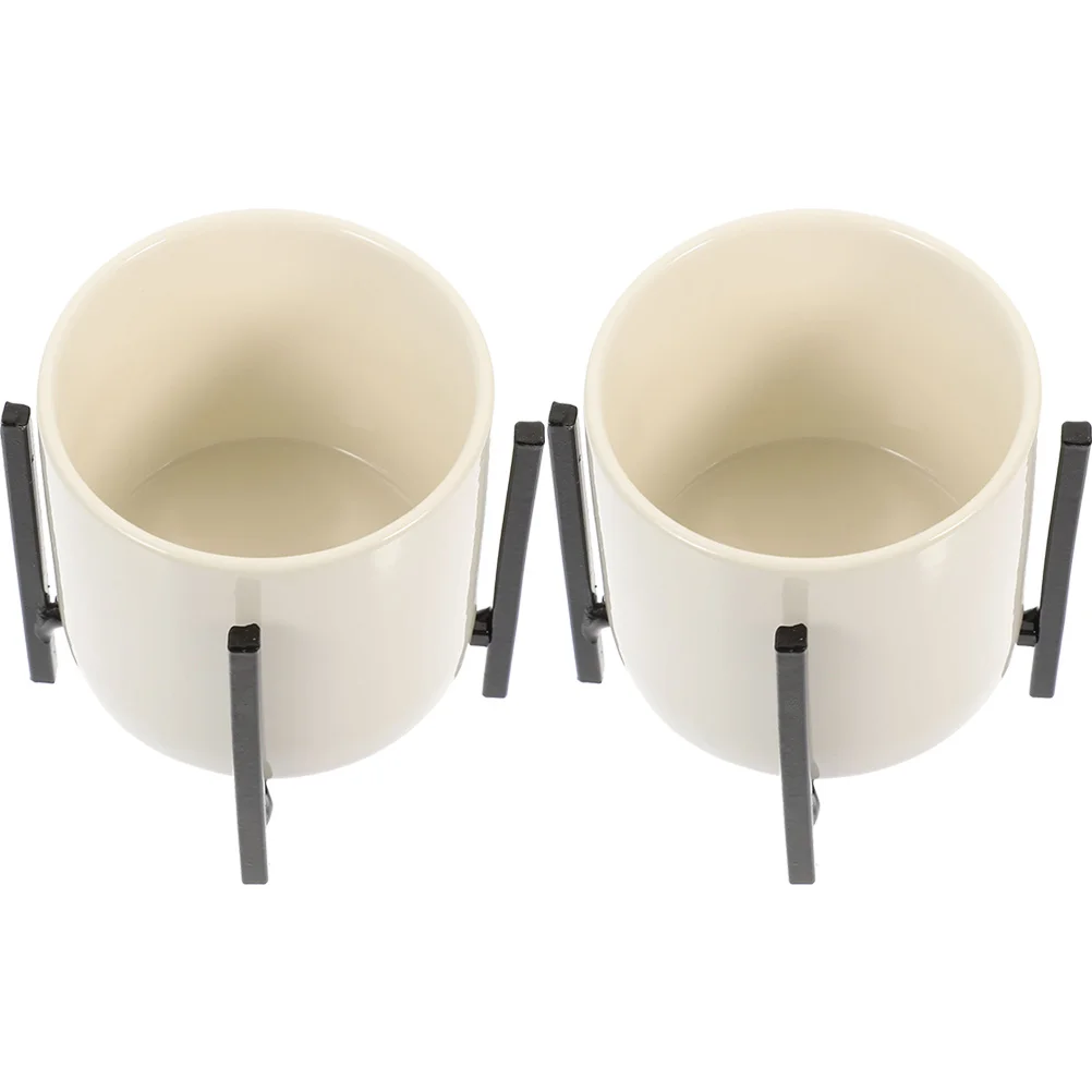 

2pcs Ceramic Chopstick Bucket Chopstick Holder Chopstick Utensil Pot with Rack
