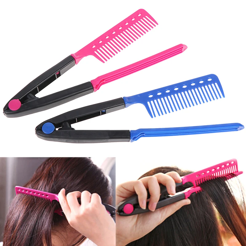 Description Picture 2 of item1X Straight Hair Comb Brush Tool For Dry Iron Hair Curl to Straight Hair Shaper for Salon Hairdressing Styling Tools
