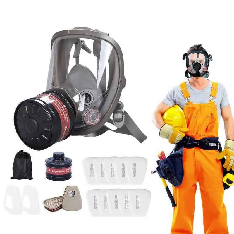 Full Face Respirator Reusable Against Dust Face Cover Shield Facepiece Respirator for Protection Professional Paint Dust Face