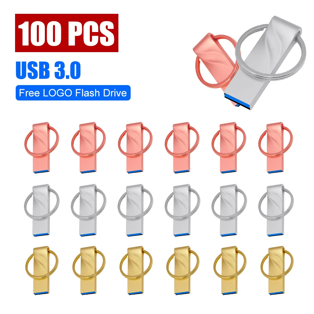 USB 플래시 드라이브 금속 USB 3.0 스틱 선물, 전화, PC, 자동차, TV 무료 로고, 사용자 정의 로고, 16GB, 32GB, 64GB, 128GB, 100 개