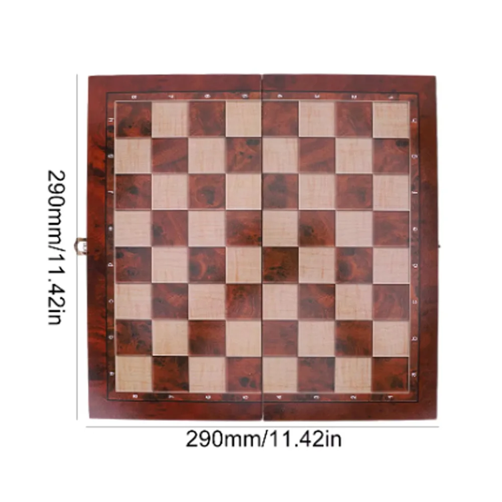 Free Shipping 29x29cm 3 in 1 Chess Chekers Backgammon Developing Strategic Thinking Foldable Chess Board Best Gifts Family Games 6