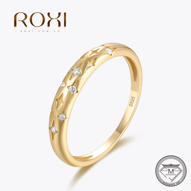 

ROXI 925 Sterling Silver D Color Rings For Men Women VVS1 Moissanite Finger Ring Original Wedding Engagement Jewelry Size 6/7/8