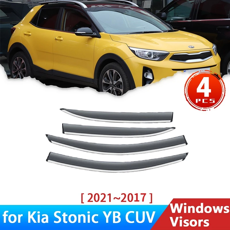 4xDeflectorsforKiaStonicYBCUV20212017AccessoriesCarSide
