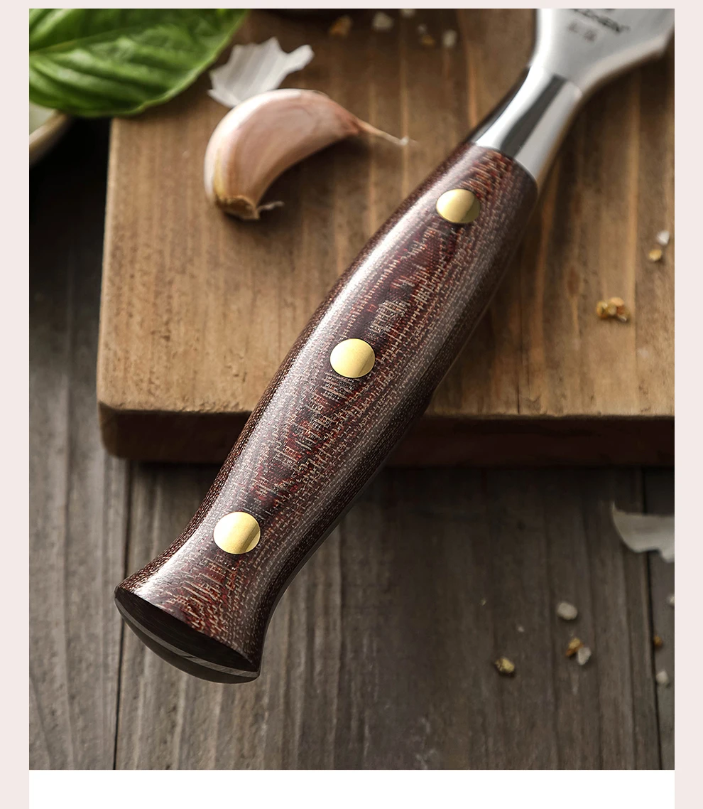 Description Picture 6 of itemHEZHEN 430 Stainless Steel Carving Fork Micarta Handle Barbecue Fork BBQ Tools Two-toothed Fork Exquisite Handmade Box Packaging