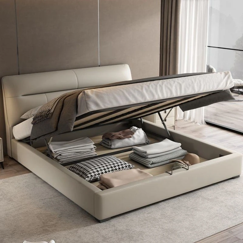 Letto Matrimoniale Moderno Minimalista Italiano Imbottito in Tessuto - immagine 4