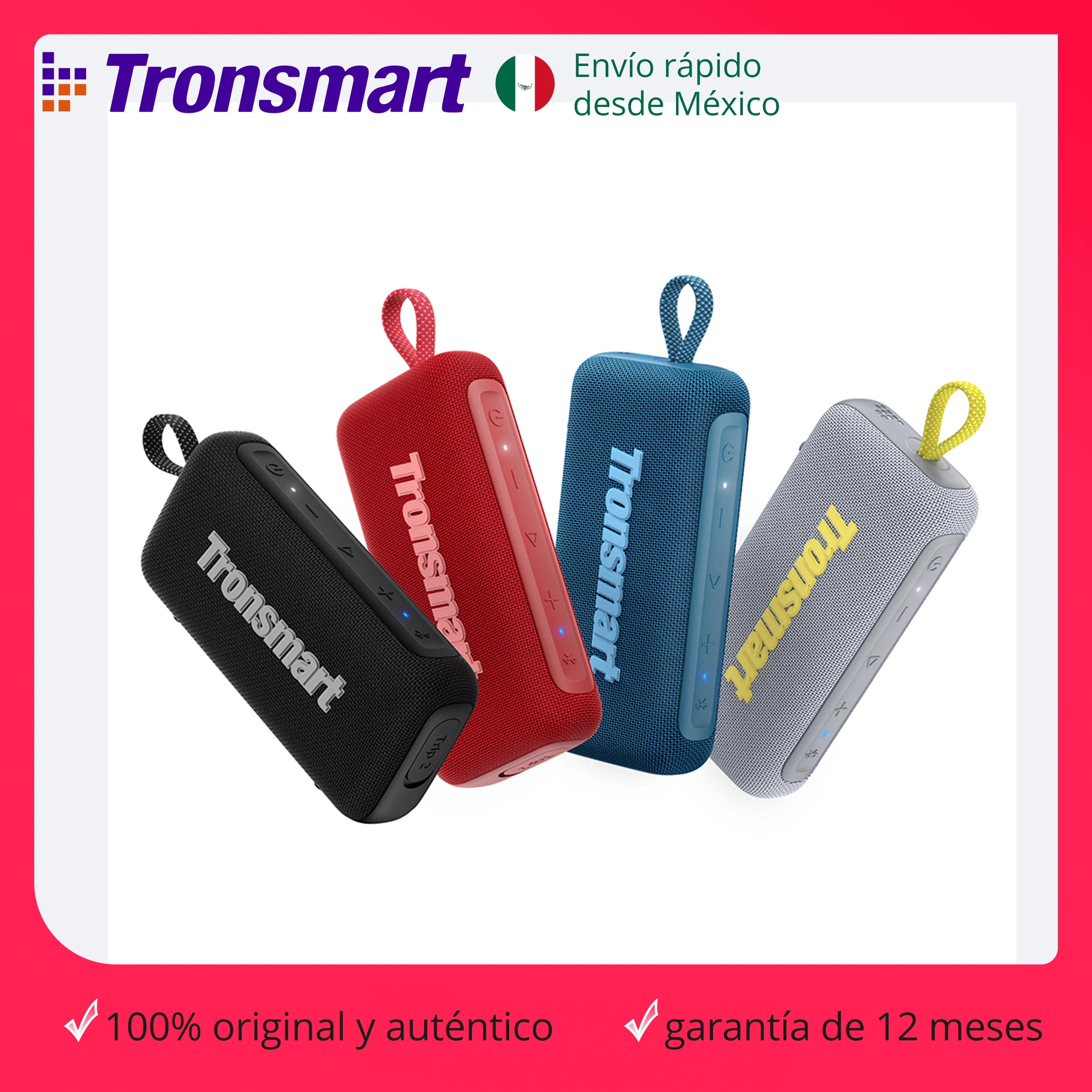Tronsmart bocinas bluetooth portátil Trip 2 inalámbrico con Bluetooth 5.3, graves mejorados, resistencia al agua IPX7, 20 horas de reproducción, para camping