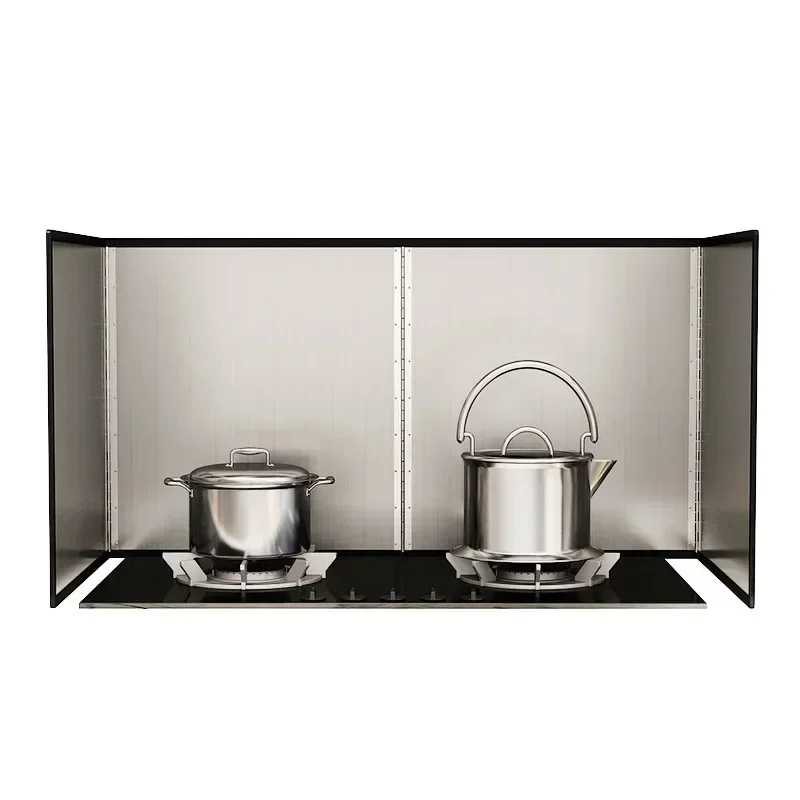 Kitchen Gas Stove Baffle kitchen splatter screen kitchen splash guard Stainless Steel Frying Oil Splashing Protection Foldable Splash Proof 1/2Pcs