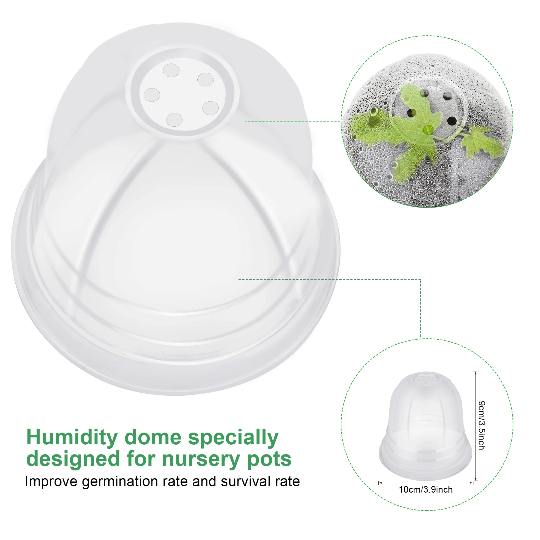 Plant Nursery Pots with Humidity Domes,40 Sets 4 Inch Soft Nursery Pots (40 Pots + 40 Clear Lids), Seed Starter Pots Small Plant