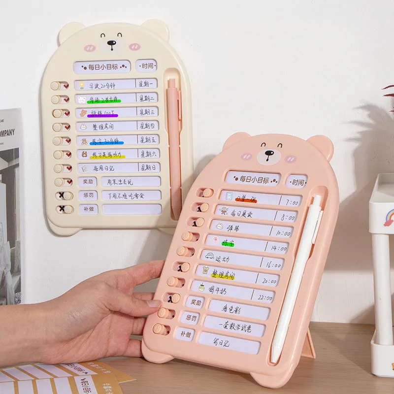 Reusable Chore Chart Planning Board Portable Memo Checklist Board for Kids Detachable Plastic Daily Task Schedule Reminder Chart educational toys,chore checklist card