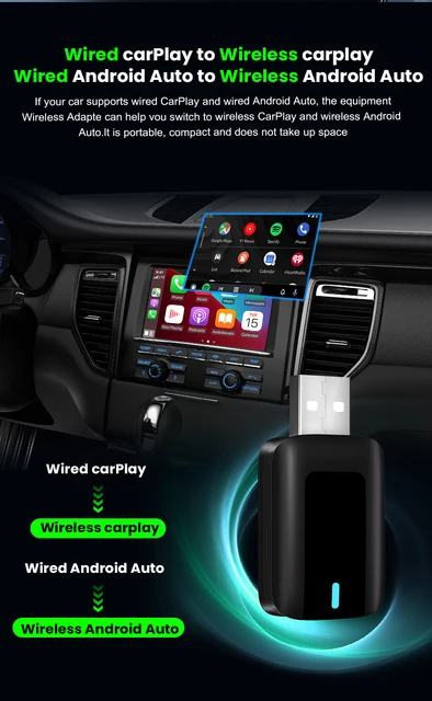 Adattatore Wireless CarPlay 2024 - Converti Il Tuo CarPlay Cablato In Senza Fili, 5GHz - Foto 2