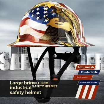 Casco di sicurezza Elmetto a tesa larga a tesa larga Cappello da lavoro leggero ad alta resistenza Costruzione Ferrovia Metallurgia Miniera Parasole estivo