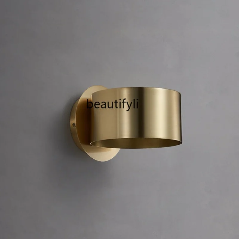 

Copper Bedroom Wall Lamp Hotel Uniform Bedside Lamp Corridor Stair Atmosphere Background Wall Lamp