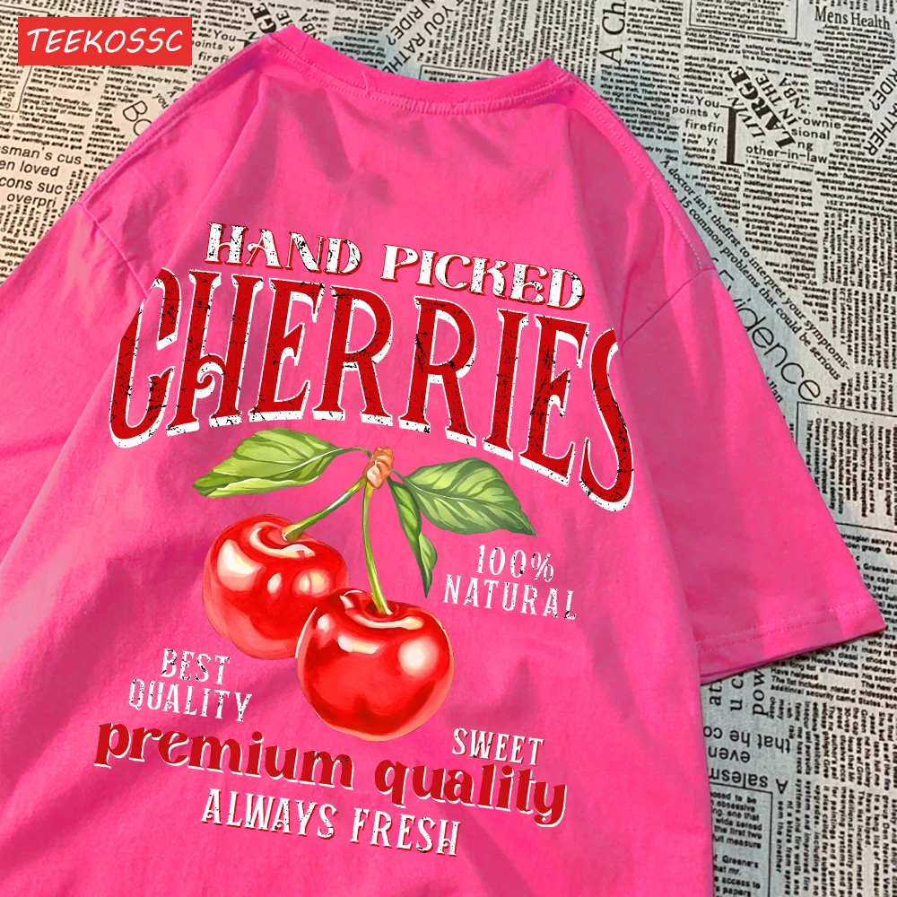 EZwear Blusa De Tirantes Corta Con Estampado De Cerezas Para