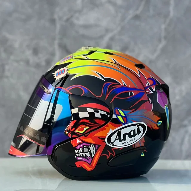 Casque moto demi-casque ouvert RAM3, pour moto, équitation