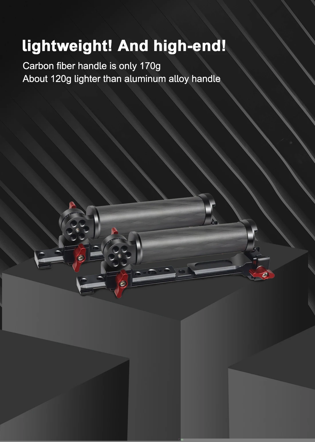 Description Picture 3 of itemRS3 Mini RS4 Pro Gimbal Handgrip Dual Carbon Handle Grip 180 Adjustable Clamp for DJI Ronin RS2 RSC2 Stabilizer Monitor Bracket