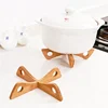 1 PC Bamboo Pot Rack Trivet Detachable Cross Wooden Heat Insulation Anti Scald Cooling Tableware Bowl Holder Tool 1