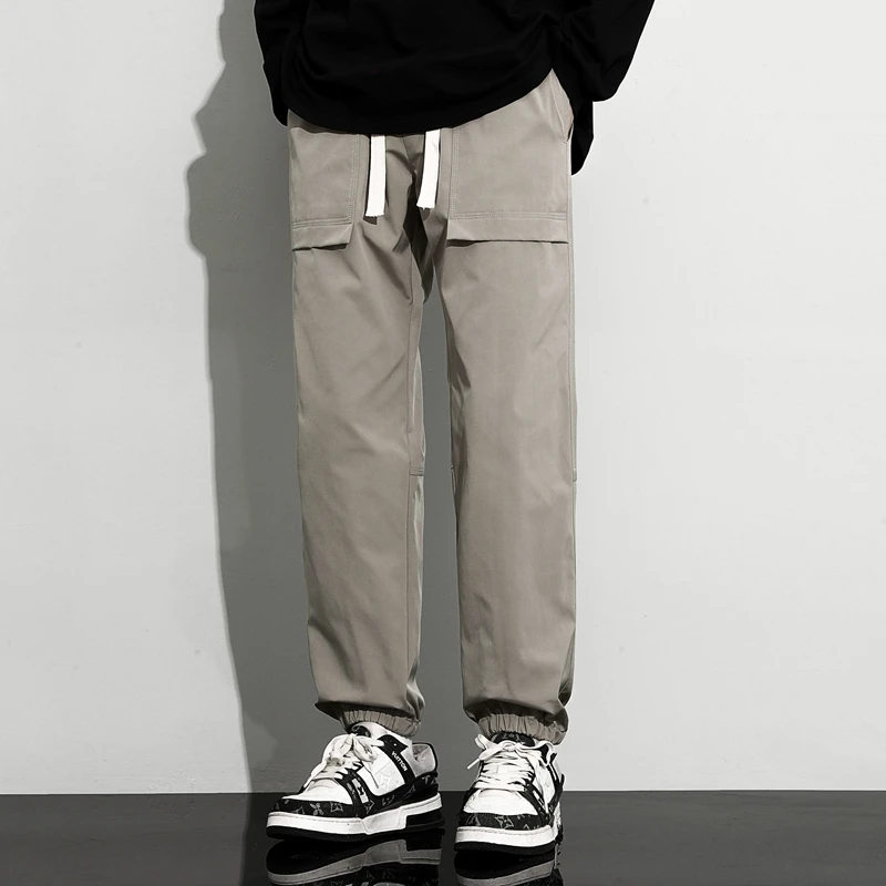 Men Trousers Spring Outdoor Solid Color Waterproof Casual Pants Oversize Tactical Pants Japanese Street Style Unisex Sweatpant